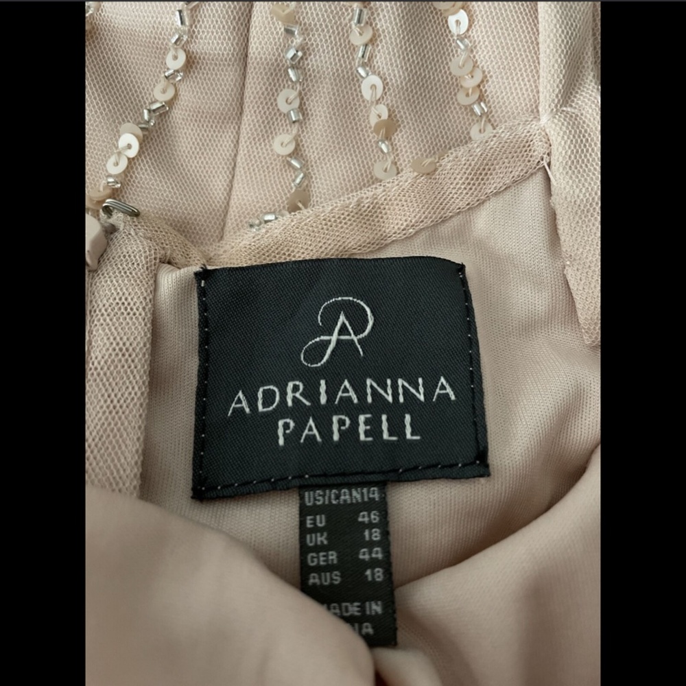 USED Adrianna Papell Embellished Blouson Gown 14 - Picture 9 of 14